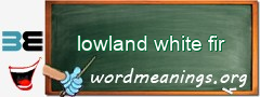WordMeaning blackboard for lowland white fir